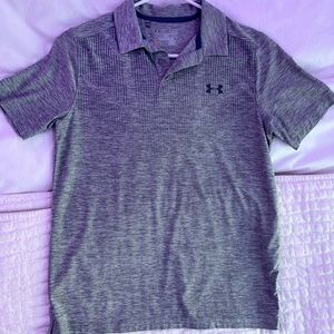 Under Armor collared athletic tee. Heather grey. Youth large.